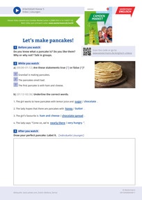 Produktabbildung zu Let's make pancakes! - Englisch-Arbeitsblatt zum Video Let's make pancakes!