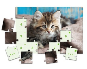 Katze-Puzzle Addition bis 20