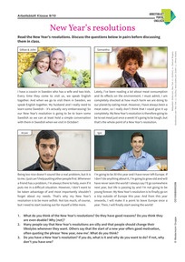 Produktabbildung zu New Year's Resolutions - Englisch-Arbeitsblatt zu Vorsätzen für das neue Jahr