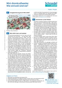 Produktabbildung zu Mini-Atomkraftwerke: Wie sinnvoll sind sie? - - Politik / Physik ab Klasse 9