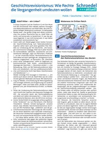 Produktabbildung zu Geschichtsrevisionismus: Wie Rechte die Vergangenheit umdeuten wollen - - Politik / Geschichte ab Klasse 11