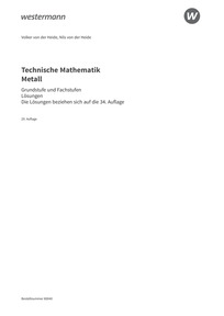 Probeseiten Technische Mathematik Metall - Grundstufe und Fachstufen - Lösungen, 29. Auflage 2025
