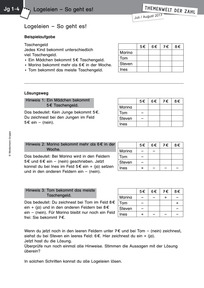 Produktabbildung zu Themenwelt der Zahl: Sommer-Logeleien - Kopiervorlagen - Monatsspecial Juli - August 2017