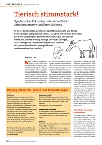 Produktabbildung zu Tierisch stimmstark! - Spielerisches Erkunden unterschiedlicher Stimmparameter und ihre Wirkung