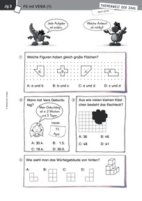 Produktabbildung zu Themenwelt der Zahl: VERA  - Kopiervorlagen - Monatsspecial April 2018