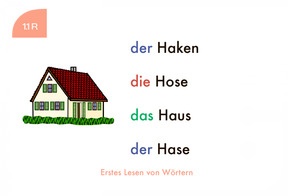 Erstes Lesen von Wörtern - Beispiel: das Haus