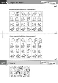 Produktabbildung zu Themenwelt der Zahl: Aufgabe der Woche 37/2018 - Raum und Form: Wahrnehmung: gleiche Bilder erkennen