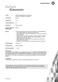 Produktabbildung zu politisch-gesellschaftliche Kommunikation zwischen Verständigung und Strategie | Sprache - 1. BGW (Berufsgenossenschaft für Gesundheitsdienst und Wohlfahrtspflege, Hamburg): Die wichtigsten Regeln für Leichte Sprache (Schaubild) / 2. Gudrun Kellermann: Leichte und einfache Sprache - Versuch einer Definition (Text, 430 Wörter) / 3. Stabsstelle L
