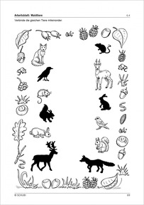 Sprachschatzkiste: Arbeitsblatt Waldtiere (Muster)