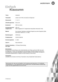 Produktabbildung zu Liebeslyrik | Literatur nach 1945 und Literatur der Gegenwart - "Durs Grünbein: Deklination vierhändig (Fragment aus einem Singstück) (2008);  Karl Krolow: Gedicht für J. S. (1965)"