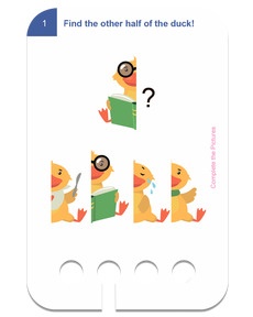 Bilder ergänzen 4+. Beispielkarte Ente