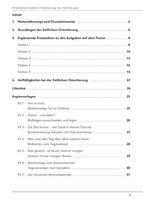 Projektarbeit: Von früh bis spät - Inhaltsverzeichnis