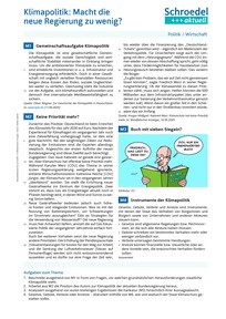 Produktabbildung zu Klimapolitik: Macht die neue Regierung zu wenig? - - Politik / Wirtschaft ab Klasse 9