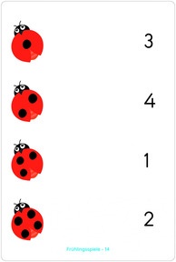Lemo Kartensatz Frühlingsspiele. Beispielkarte Marienkäfer