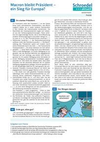 Produktabbildung zu Macron bleibt Präsident - ein Sieg für Europa? - - Politik ab Klasse 9