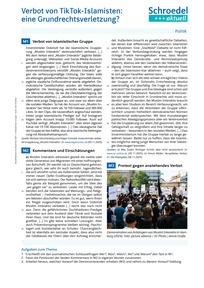 Produktabbildung zu Verbot von TikTok-Islamisten: eine Grundrechtsverletzung? - - Politik ab Klasse 9