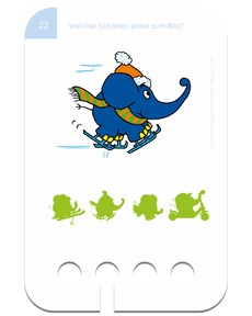 Schattenspiele mit der Maus 3-4+. Beispielkarte Elefant