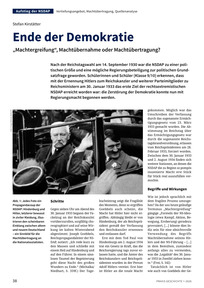 Produktabbildung zu Ende der Demokratie - "Machtergreifung", Machtübernahme oder Machtübertragung?
