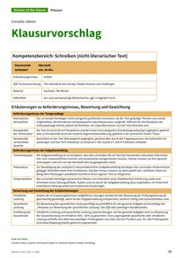 Produktabbildung zu Klausurvorschlag - Kompetenzbereich: Schreiben (nicht-literarischer Text)