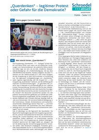 Produktabbildung zu "Querdenken" - legitimer Protest oder Gefahr für die Demokratie? - - Politik ab Klasse 9