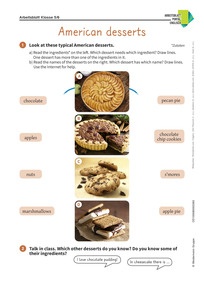 Produktabbildung zu American desserts - Englisch-Arbeitsblatt zu US-amerikanischen Nachspeisen