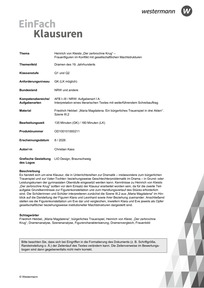 Produktabbildung zu "Heinrich von Kleists "Der zerbrochne Krug" -  Frauenfiguren im Konflikt mit gesellschaftlichen Machtstrukturen" | Dramen des 19. Jahrhunderts - Friedrich Hebbel: "Maria Magdalena. Ein bürgerliches Trauerspiel in drei Akten". Szene III,2