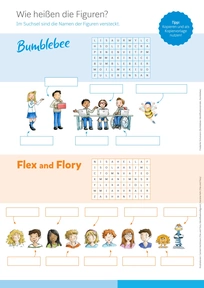 Produktabbildung zu Rätsel-KV: Identifikationsfiguren der Englischreihen - Flex and Flory und Bumblebee