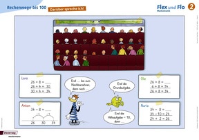 Flex und Flo Poster-Set Gesprächsanlässe im Mathematikunterricht 2: Poster 2 - Rechenwege bis 100