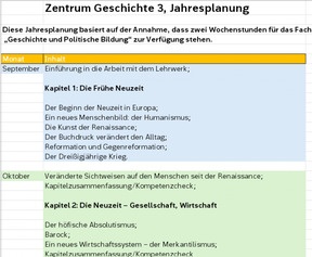 Produktabbildung zu Zentrum Geschichte 3, Jahresplanung - Exc