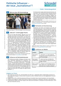 Produktabbildung zu Politische Influencer - der neue "Journalismus"? - - Politik / Fächerübergreifend ab Klasse 9