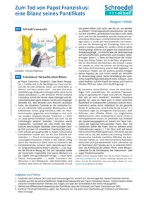 Produktabbildung zu Zum Tod von Papst Franziskus: eine Bilanz seines Pontifikats - - Religion / Politik ab Klasse 9