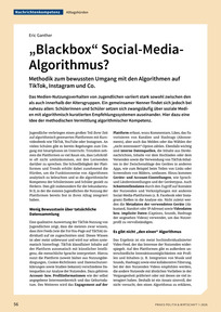 Produktabbildung zu „Blackbox“ Social-Media-Algorithmus? - Methodik zum bewussten Umgang mit den Algorithmen auf TikTok, Instagram und Co.