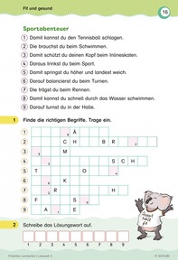 Beispielkarte 16 - Fit und gesund - Rätsel: Begriffe entschlüsseln