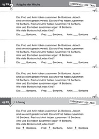 Produktabbildung zu Themenwelt der Zahl: Aufgabe der Woche 18/2017 - Zahlen und Operationen: Knobelaufgabe (Sachrechnen) (Klasse 3/4)