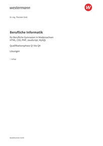 Probeseiten Berufliche Informatik für Berufliche Gymnasien in Niedersachsen - HTML, CSS, PHP, JavaScript, MySQL (Q1-Q4) - Lösungen Print on Demand, 1. Auflage 2026