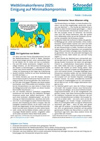 Produktabbildung zu Weltklimakonferenz 2025: Einigung auf Minimalkompromiss - - Politik / Erdkunde ab Klasse 9