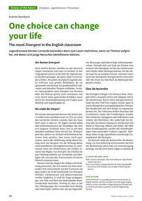 Produktabbildung zu One choice can change your life - The novel Divergent in the English classroom