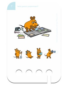Verknüpfungsspiele mit der Maus 3-4+. Beispielkarte Bilder einkleben