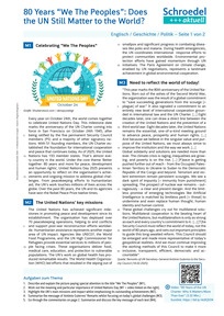 Produktabbildung zu 80 Years "We The Peoples": Does the UN Still Matter to the World? - - Englisch / Geschichte / Politik ab Klasse 10