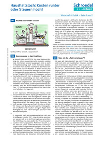 Produktabbildung zu Haushaltsloch: Kosten runter oder Steuern hoch? - - Wirtschaft / Politik ab Klasse 11