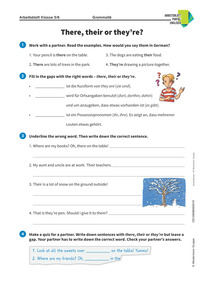 Produktabbildung zu There, their or they're? - Englisch-Arbeitsblatt zu Grammatik