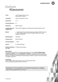 Produktabbildung zu Johann Wolfgang Goethe: Faust I Georg Büchner: Woyzeck | Literatur und Sprache um 1800 - Georg Büchner: Woyzeck (1836) [Szene 4] Johann Wolfgang Goethe: Faust. Eine Tragödie (1808). Szene: Abend