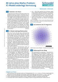 Produktabbildung zu 80 Jahre altes Mathe-Problem: KI-Modell widerlegt Vermutung - - Mathematik / Informatik ab Klasse 10