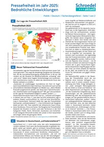 Produktabbildung zu Pressefreiheit im Jahr 2025: Bedrohliche Entwicklungen - - Politik / Deutsch / Fächerübergreifend ab Klasse 10