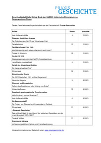 Produktabbildung zu Downloadpaket Kalter Krieg, Ende der UdSSR, historische Dimension von Gegenwartskonflikten - Materialien für die Klassenstufen 9 bis 13