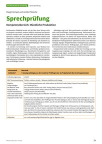 Produktabbildung zu Sprechprüfung - Kompetenzbereich: Mündliche Produktion