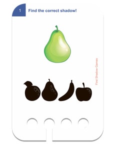 Erste Schattenspiele 3+. Beispielkarte Apfel