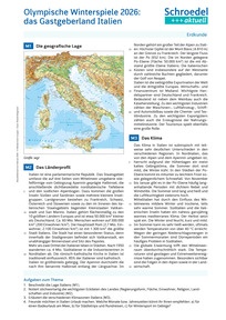 Produktabbildung zu Olympische Winterspiele 2026: das Gastgeberland Italien - - Erdkunde ab Klasse 8