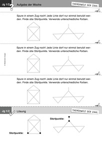 Produktabbildung zu Themenwelt der Zahl: Aufgabe der Woche 51/2017 - Raum und Form: Zeichnen in einem Zug (Klasse 1/2)