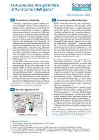 Produktabbildung zu KI-Ausbrüche: Wie gefährlich ist Künstliche Intelligenz? - - Ethik / Informatik / Politik ab Klasse 10